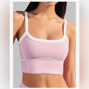 AugIris Pink and White Sports Bra Size XL